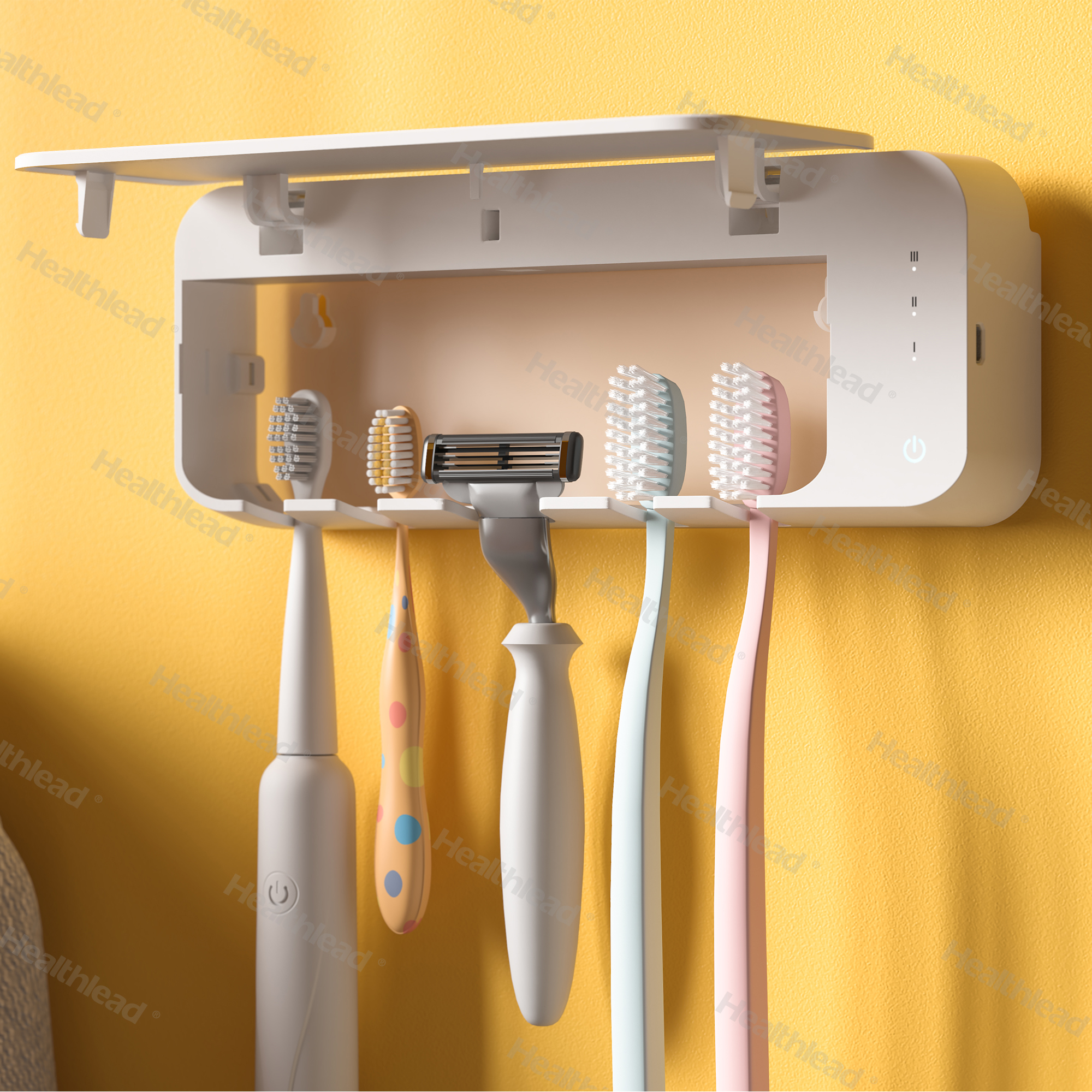 Sustainable PP Uv Light Toothbrush Holder Sterilizer 5W