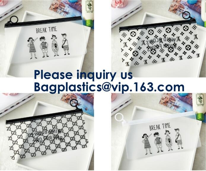 Clear PVC k Bag For Gift Package,OEM Service Transparent Packaging Pvc Slider Frosted Bag,EVA Slider Zipper Bag So