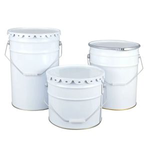 Customized White Gold Phenolic Lined Solvent Bucket with Printing
