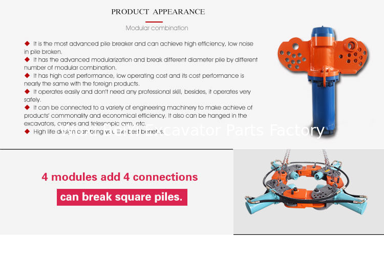 Made in china Modularized Hydraulic concrete cutting machine pile breaker for square and round foundation piles