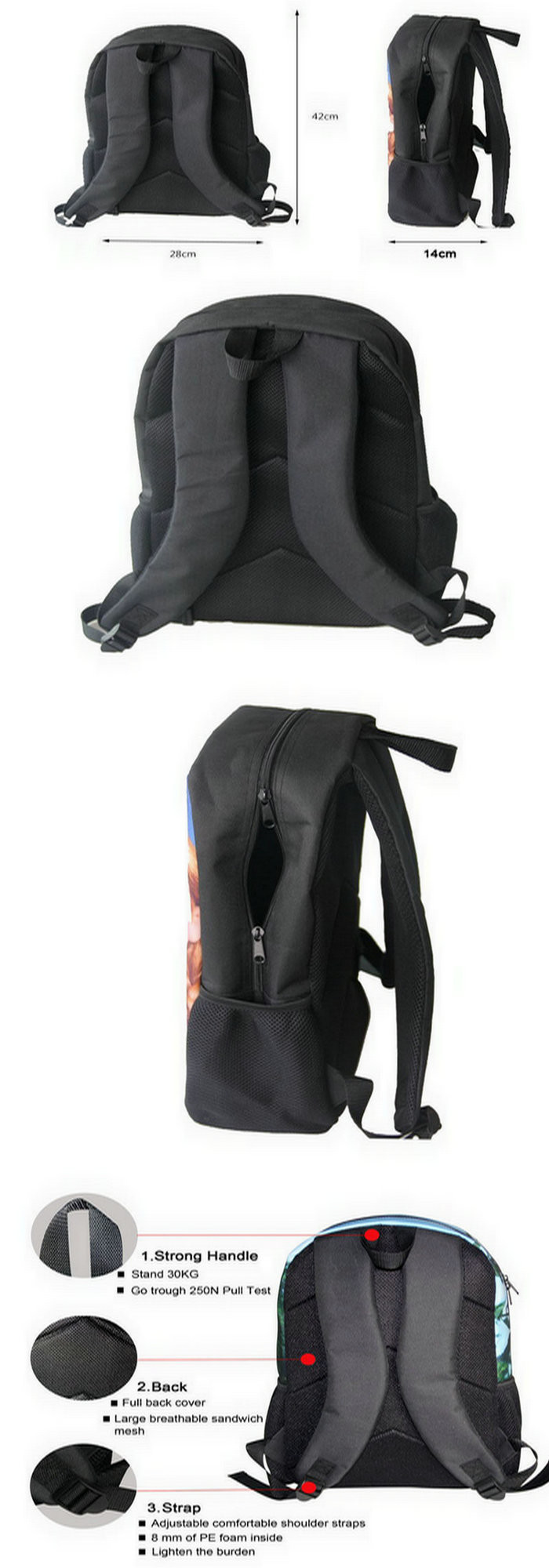 Polypropylene Travel Fashion Leisure Backpack For Boys And Girls