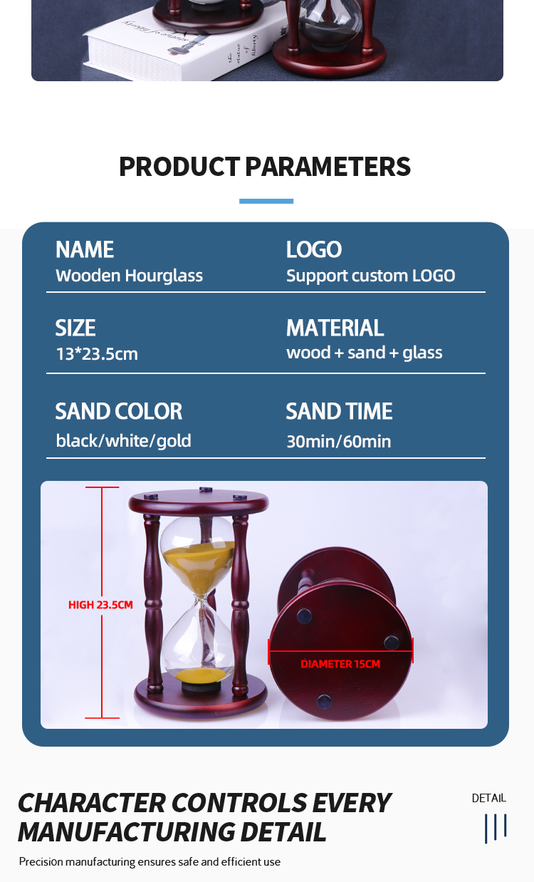 Decorative Hourglass Sand Timer 1 Hour Sand Clock Hourglass