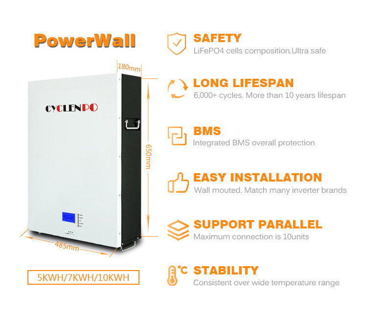 Household Solar 7kwh 51.2v 150ah 48V LiFePO4 Battery