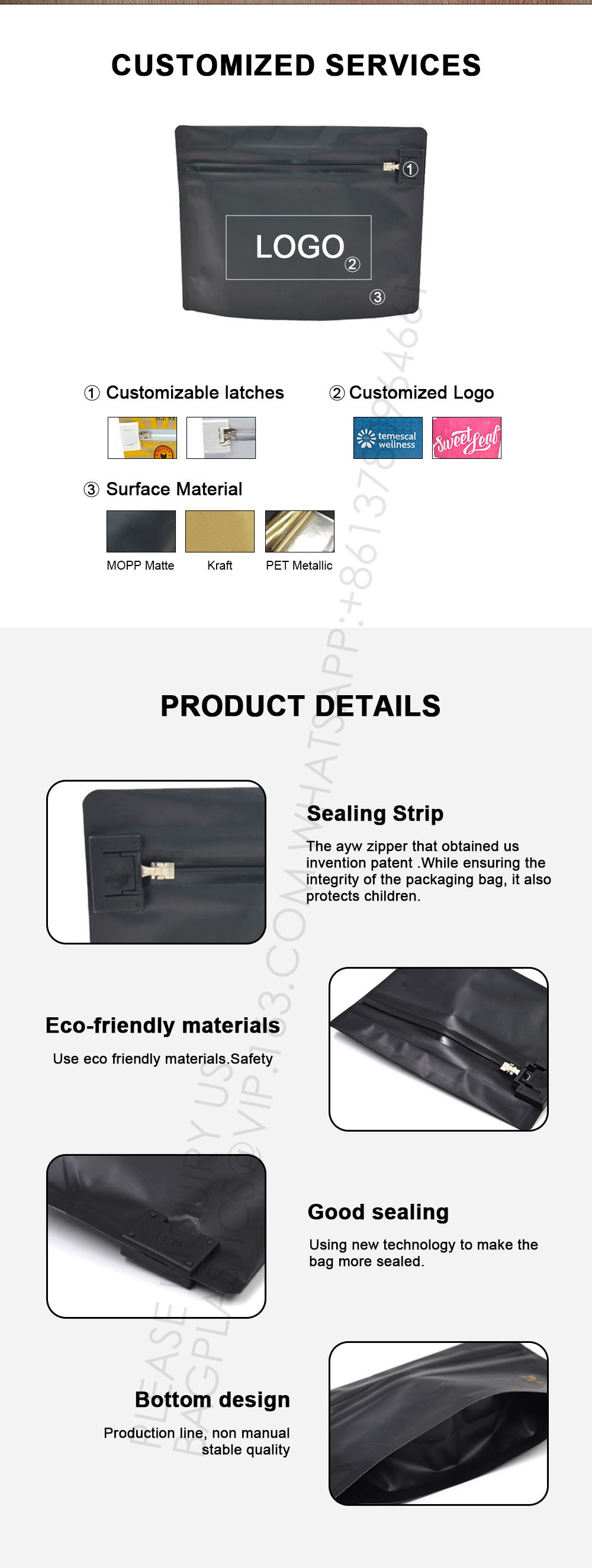 Airtight Aluminum Foil Laminated Plastic Packaging Small Tea Package Bag Plastic Pouch