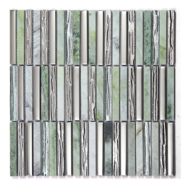Green Stylish 282x294mm Interior Wall Natural Stone Mosaics For Bedroom and Swimming Pool