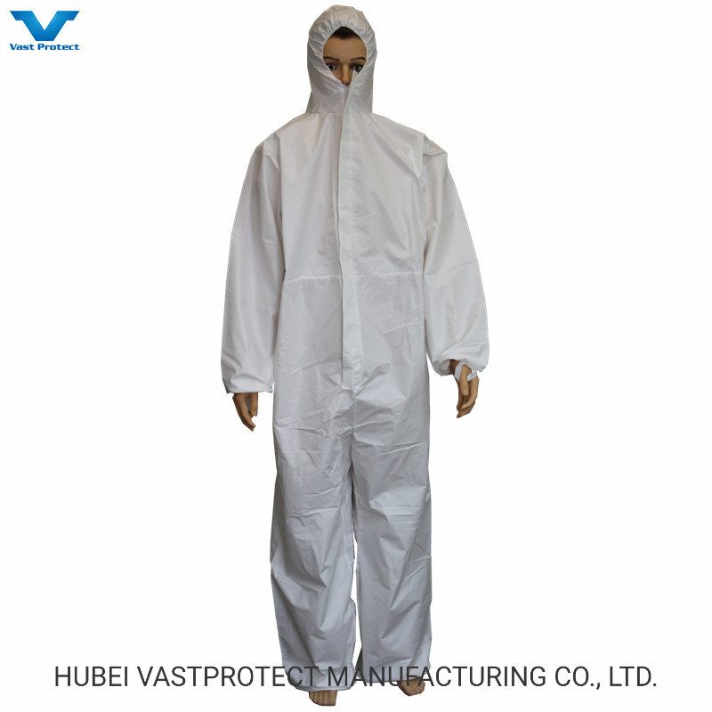 Overalls Disposable Nonwoven SMS Microporous Coveralls with Knitted Cuffs