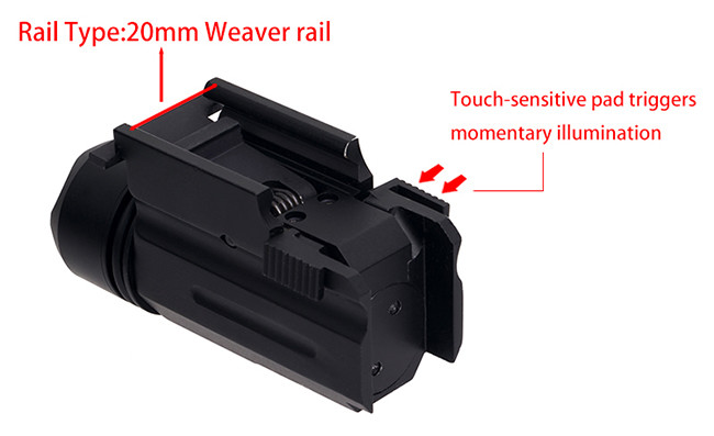Outdoor Hunting LED Tactical Pistol Flashlight For 20mm Picatinny Or Weaver Mount