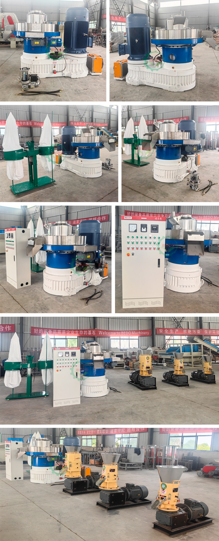 1500-2000kg/h Centralized Lubrication Wood Pellet Machine With 3kw Truncator Power