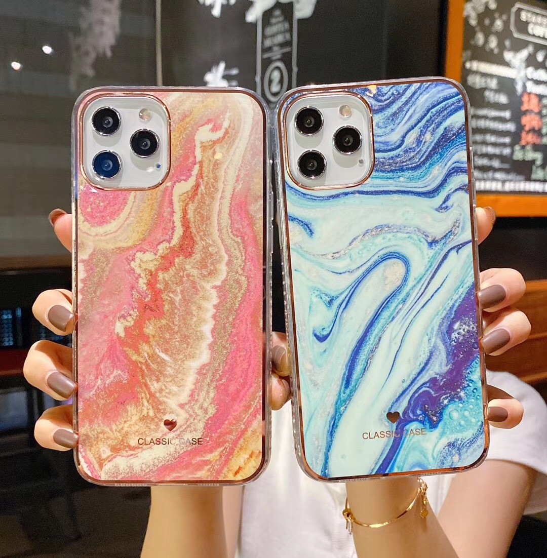 BiDa Marble Phone Case Shock Free Classic Gold Foil Protective Case For Iphone 11 Pro