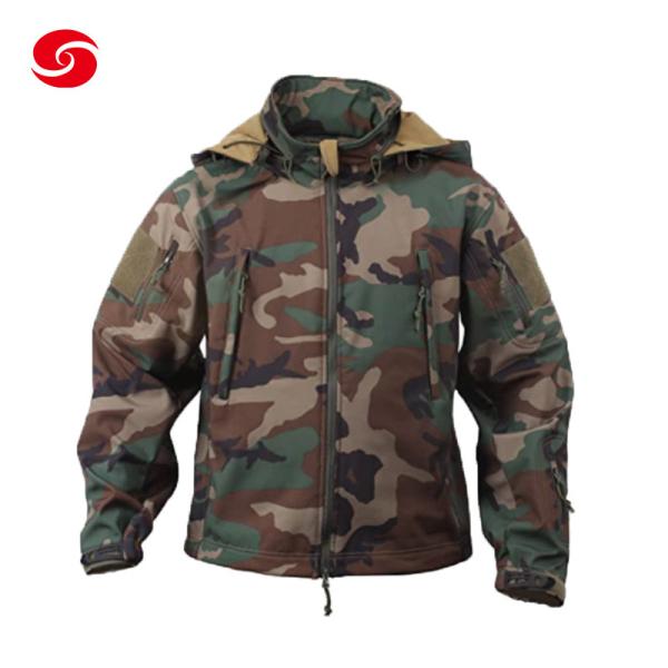 Quality Soft Shell Jacket With Logo Military Outdoor Equipment Zipper Closure for sale