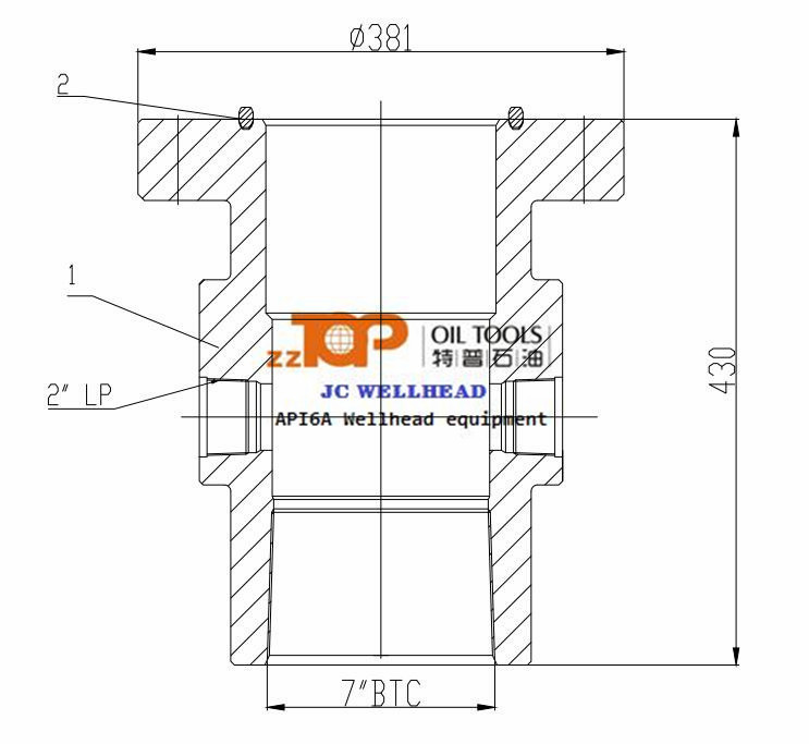 Oil Well Mandrel Type API 6A Wellhead Casing Spool 10000psi