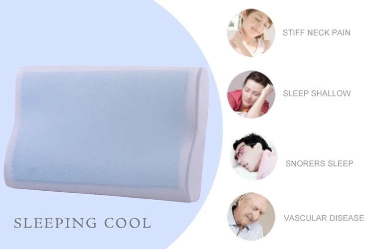 Sleeping Gel Memory Foam Pillow Ventilated Pillow Case Material 1.5kgs Weight