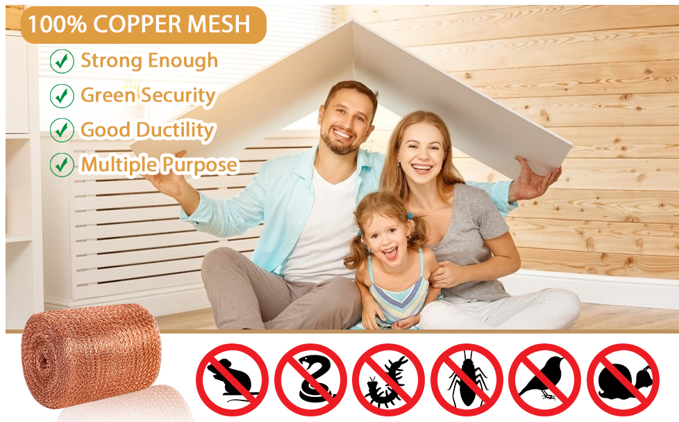 3.2M Copper Pest Mesh Keeps Rodent Away Rohs Material