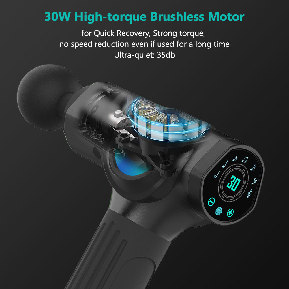 2500mAh Super Quiet Electric Handheld Sports Massager Brushless LCD Screen