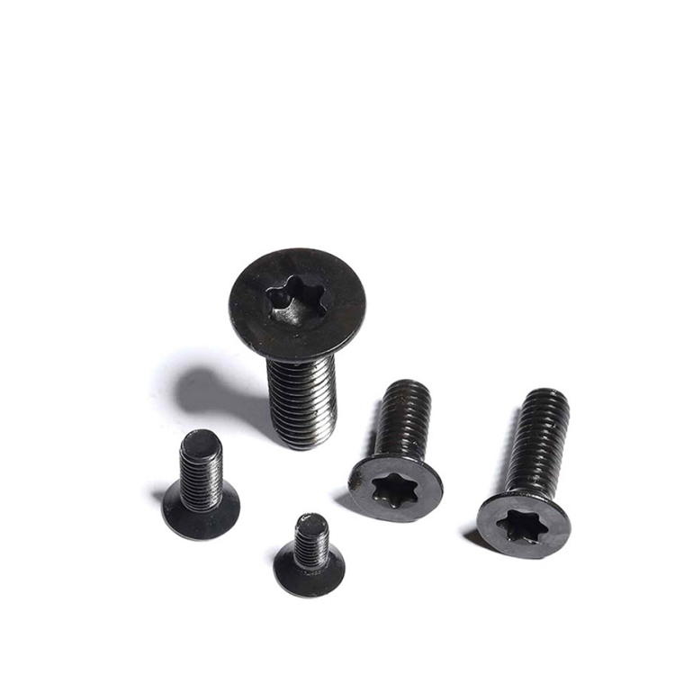 M4 14mm Black Oxide Flat Countersunk Head Steel Metric Mini Torx Screws with Control