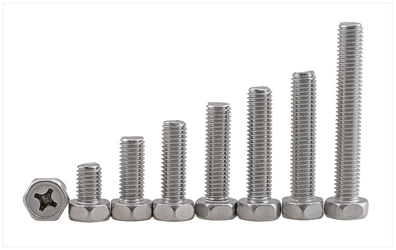 Stainless Steel Phillips Drive Hex Head Screws Stainless Steel Hex Bolts with Phillips Drive