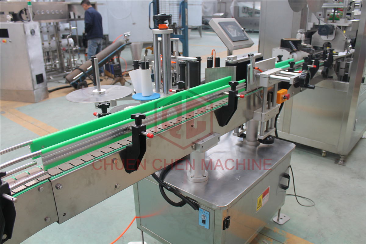 Linear Bottled Water Production Line Soy Sauce Stick Labeling Machine