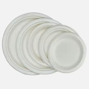 Buy cheap 7 Inch Pulp Round Biodegradable Disposable Dishes Plates Freezer Safe from wholesalers