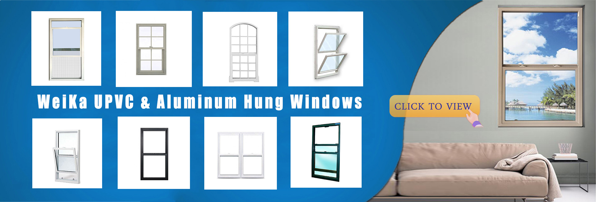 Ventilation 28x54 Double Hung Windows Single Pane Vinyl Windows Aluminium