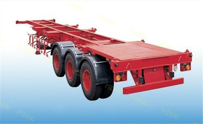20ft 40ft Skeletal Container Semi Trailer With Fuwa Brand Axle Spring Suspension