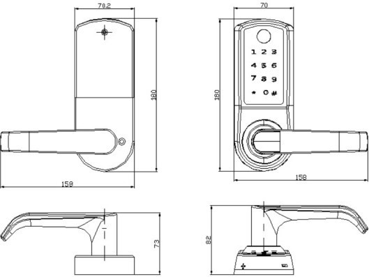 Single Latch Mortise Deadbolt Electronic Smart Door Lock With TTlock Tuya APP