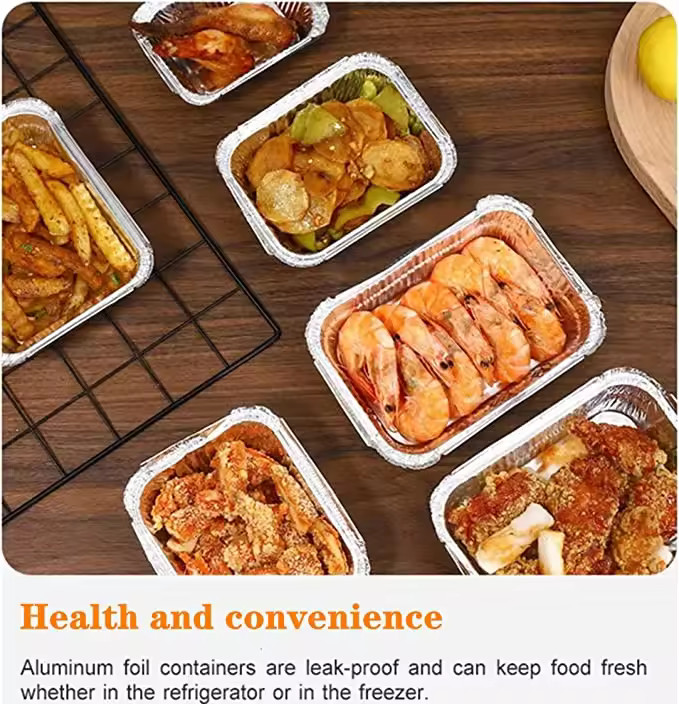 8.6 X 6.6 Inches Deep Pan Disposable Takeaway Reusable Aluminium Foil Container Tray