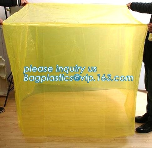 sealable square bottom pallet shrink wrap plastic cover for bags, jumbo black lightproof and waterproof plastic pallet c