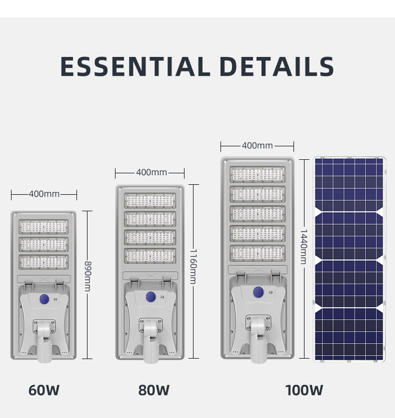 Integrated Outdoor Solar Street Light IP67 Waterproof 300W 400W 500W
