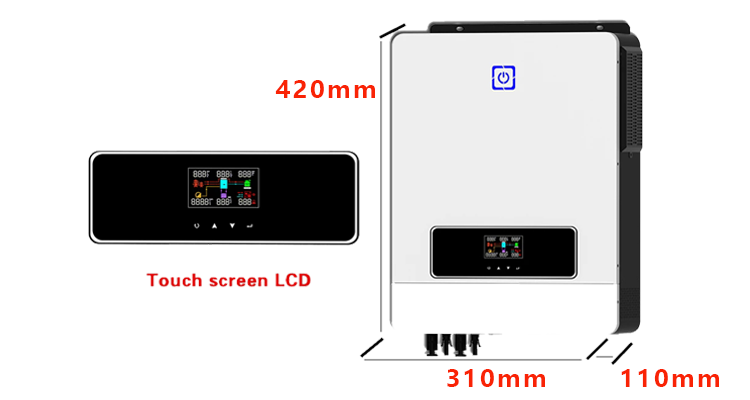 High Capacity On/Off Grid Tie Home Solar Power Inverter Touch Lcd Rgb Light 7Kw/8Kw/10Kw 48V Hybrid Solar Inverter