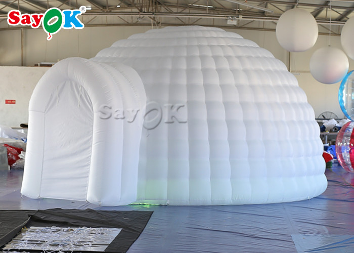 Tent Inflatable 5m White Inflatable Igloo Dome Tent With Led Light For Wedding Event
