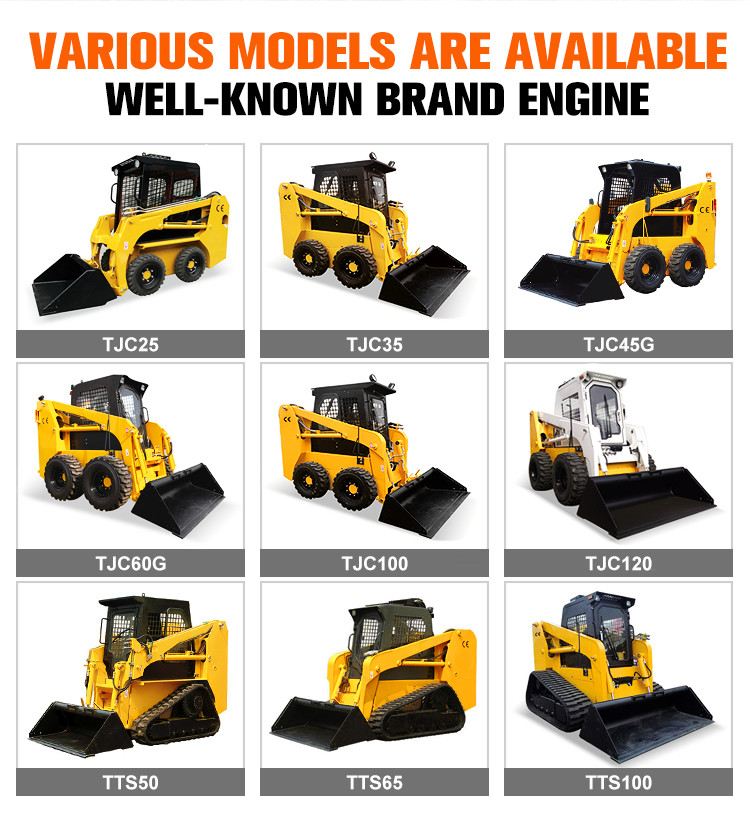 Road Maintenance Small Track Skid Steer Loader With 4 In 1 Bucket