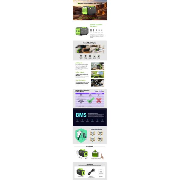 3.7V 200W Portable Power Station Outdoor With Lithium Battery / Solar Inverter Energy Storage