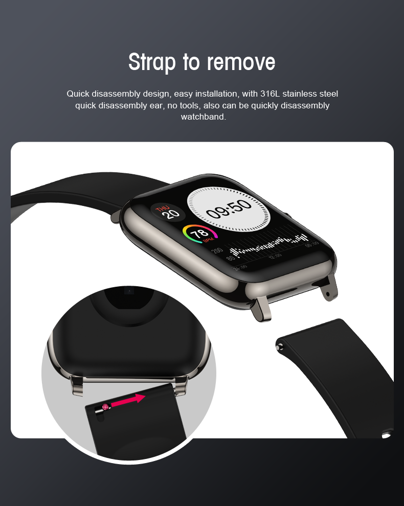 P22 GPS Calorie Count Sport Heart Rate Waterproof Smartwatch For Android IOS Phone