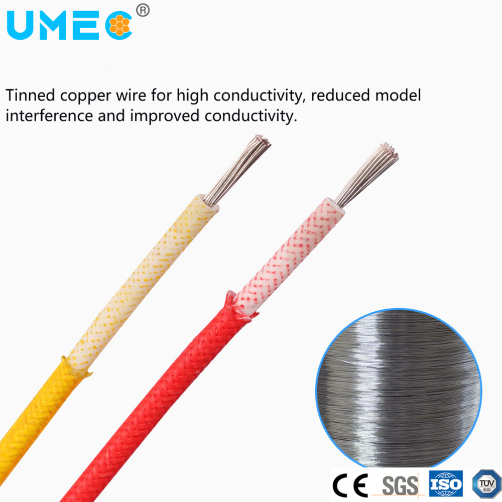 Agrp Fiberglass Braided Silicon Rubber Cable 300V 200c Insulated Tinned Copper Conductor Wire