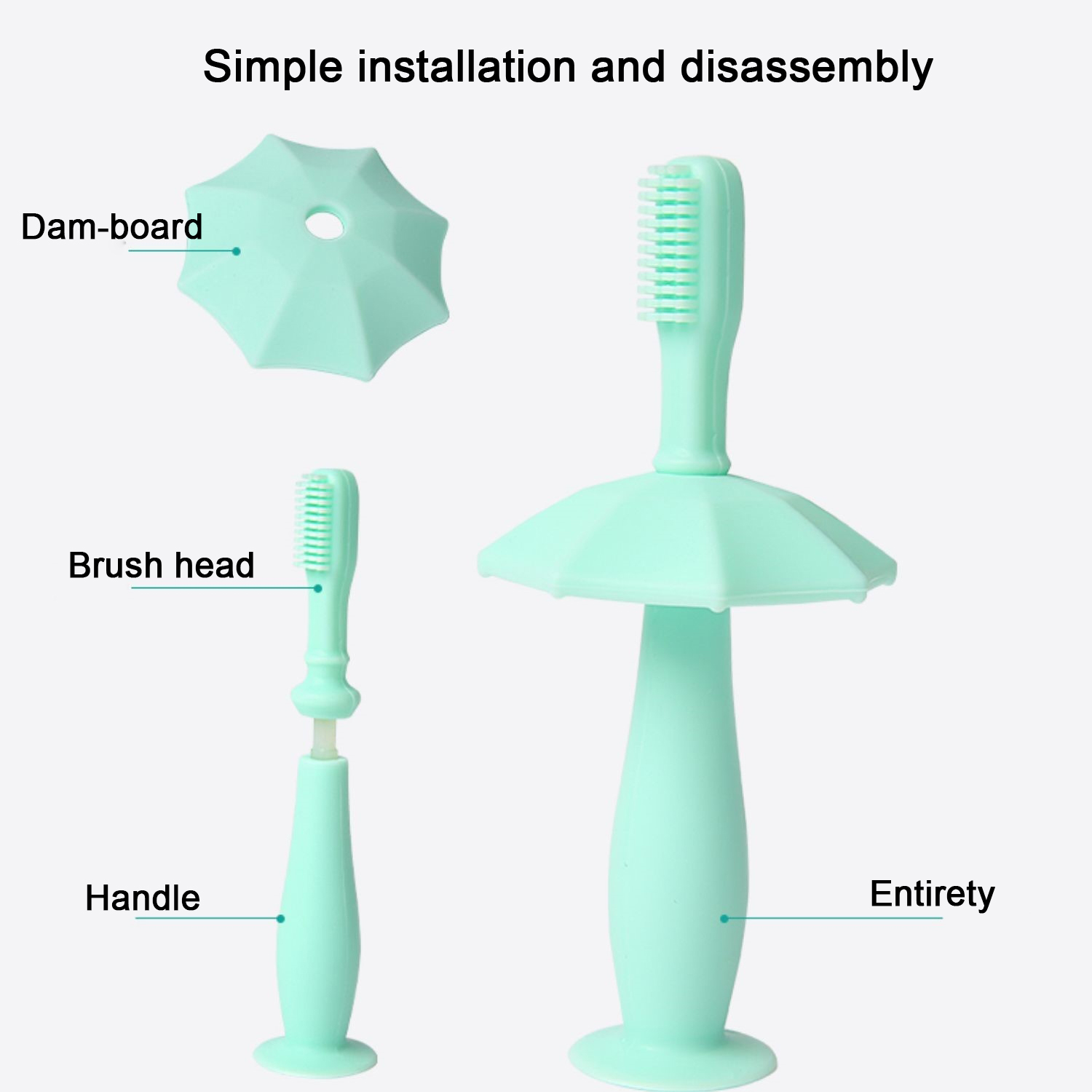 Baby Teether Silicone Factory Price 360 Degree Cleaning Infants Toothbrush Shape
