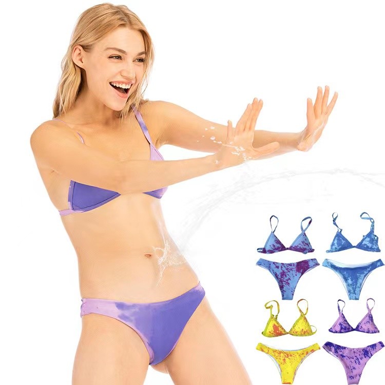 swimming suit bikini two Piece Swimsuit waterproof Printed High Waist Triangle Women'S Swimsuit high quality polyamide