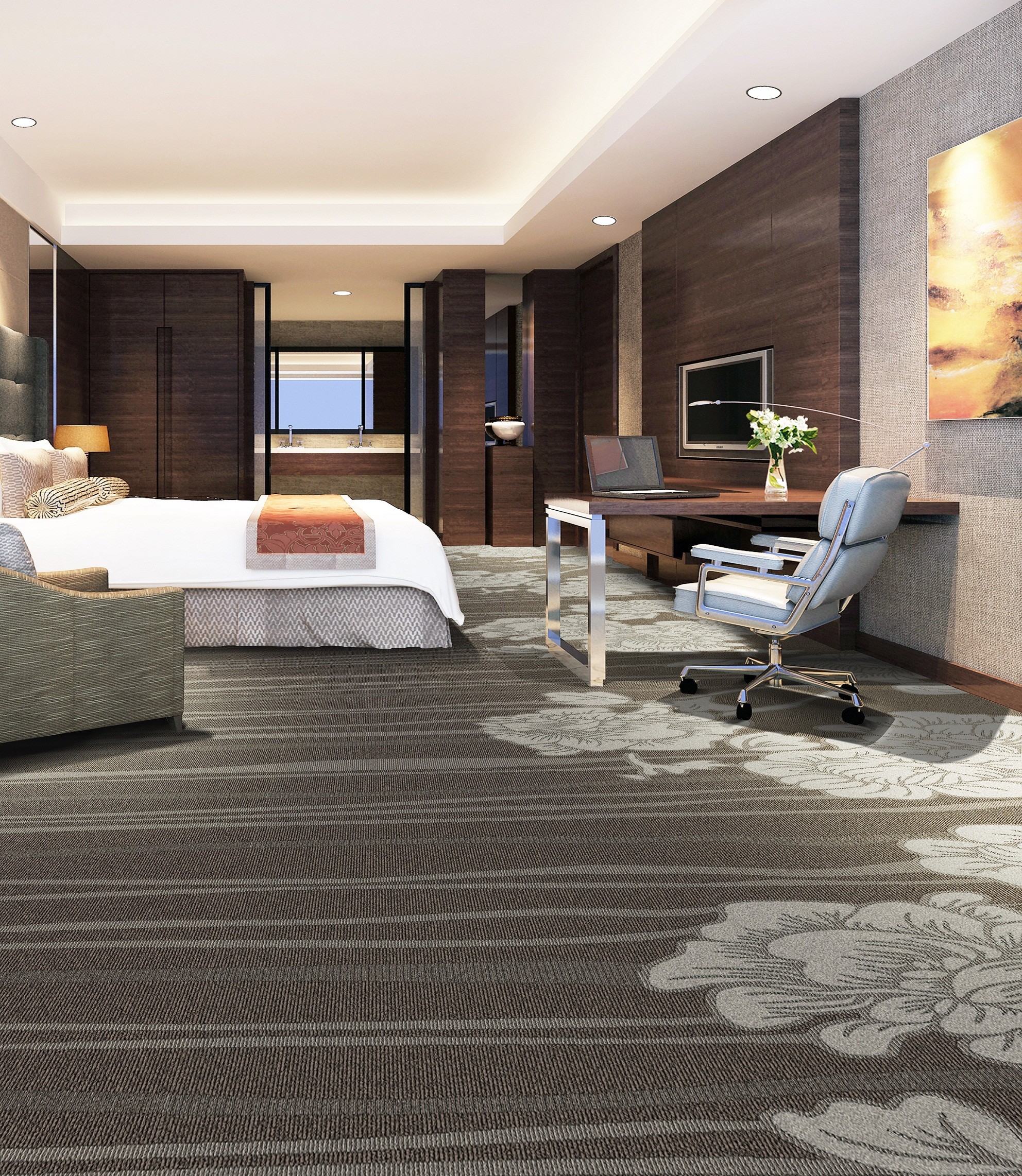Wool blended carpet 30%wool 70%polyester Cut pile carpet pile height 8mm Width 4m