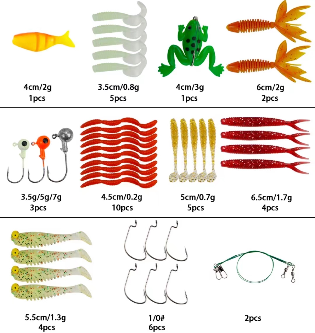 Colorful Fishing Tackle Set Plastic Metal Fishing Tackle Bait