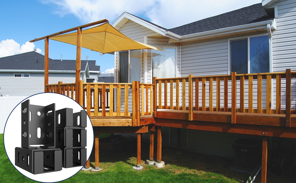 Fence supports Mount connector 2x4 Deck Railing Brackets for Porches Pavilions Pergolas Log Cabin