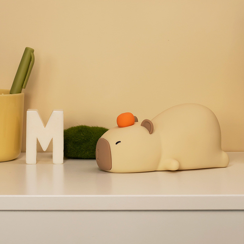 Capybara Night Light For Kids Animal Silicone Night Lamp USB Rechargeable Touch Control With Dimmable Timer Bedside Lamp