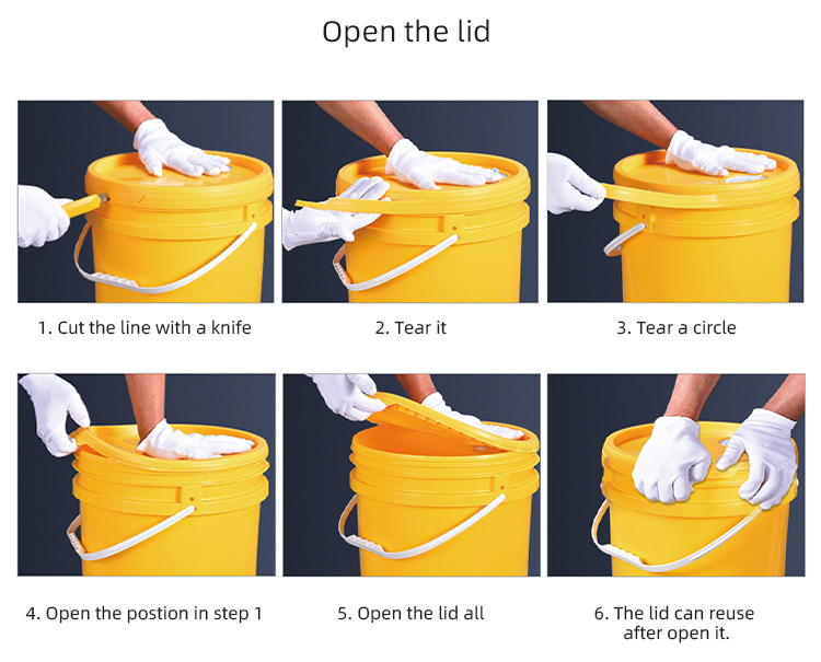 20L 5 Gallon 20KG Plastic Bucket Thicken Food Grade PP Pail for Paint Engine Oil Glue