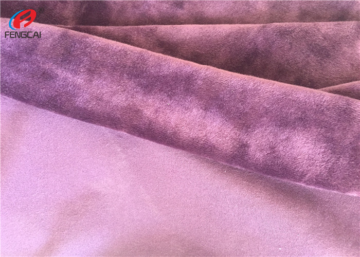 Stretch Plain Dyed Micro Purple Velvet Fabric , Super Soft Blanket Fabric