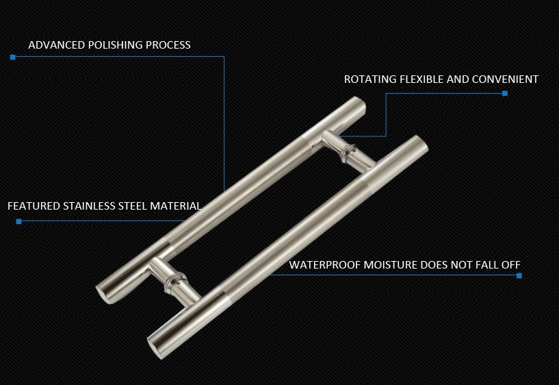 Stainless Steel 201 304 316 Polished Mirror Stain Black Gold Glass Steel Door Handle