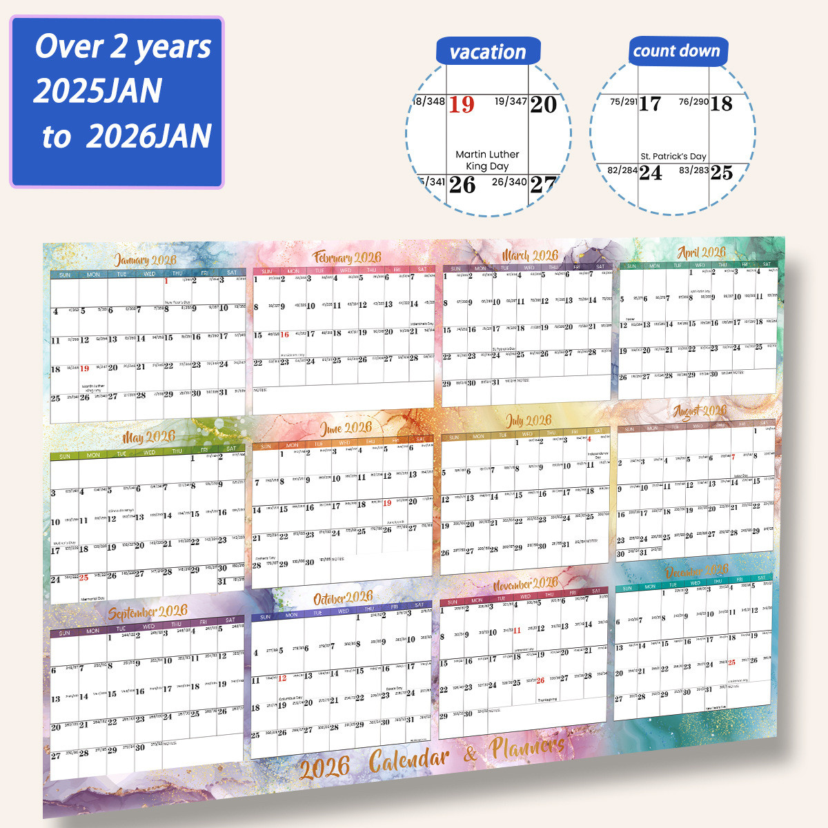 Customize Personalized Calendar Printing Keep Track Of Personal Dates And Events And Major US Holidays