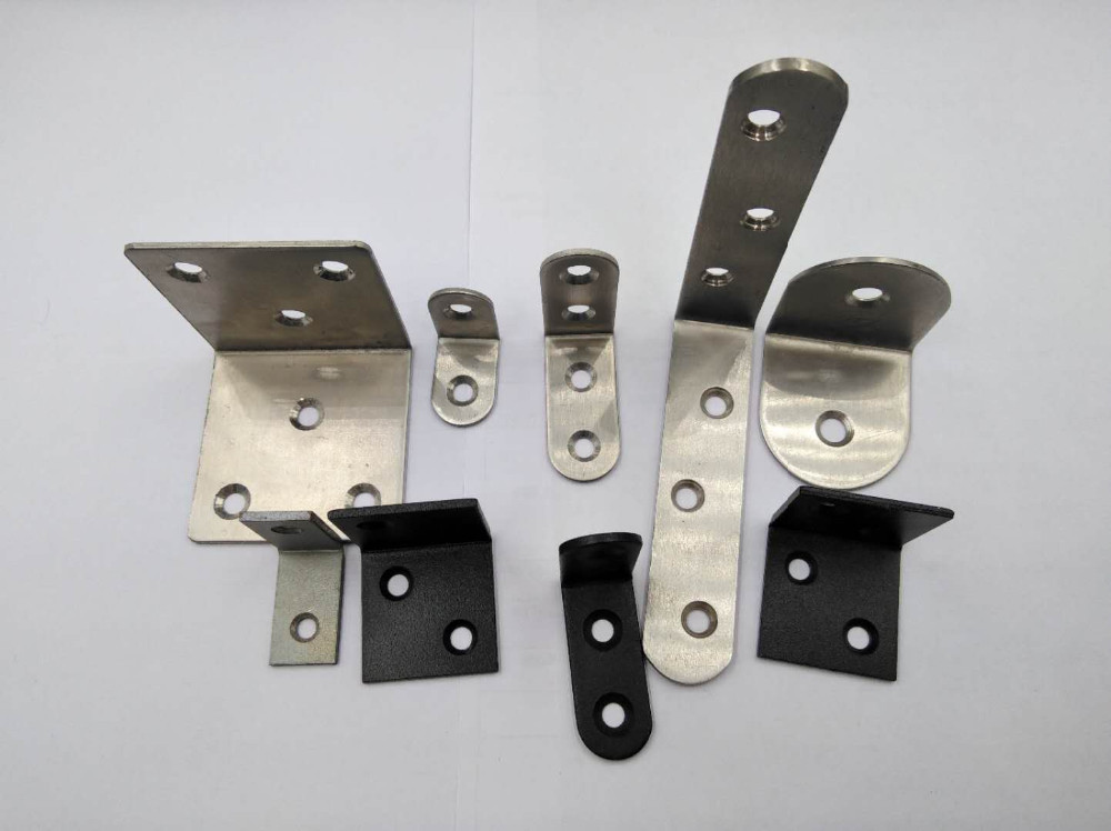 Customized Instruction Black Steel Corner Bracket for Furniture Hardware Included
