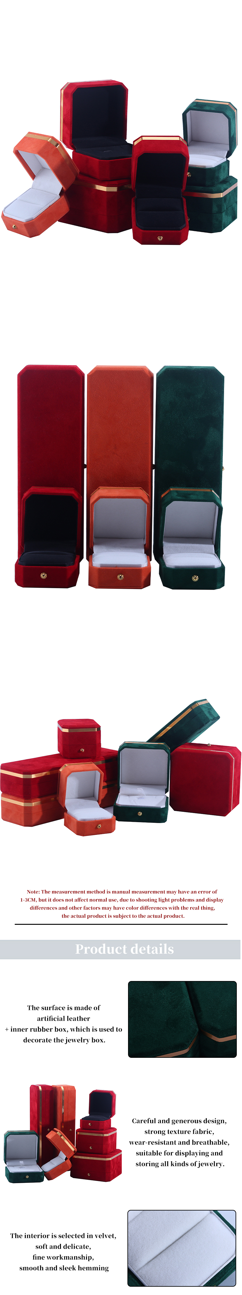 Custom Velvet Jewelry Packaging Box for Wedding Gifts Earrings and Rings from Hanhong