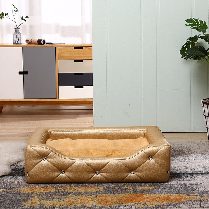 gold dog bed