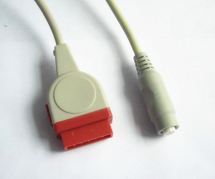 GE Utah Invasive Blood Pressure Cable 12ft Grey Rect 11pin To Utah-4pin