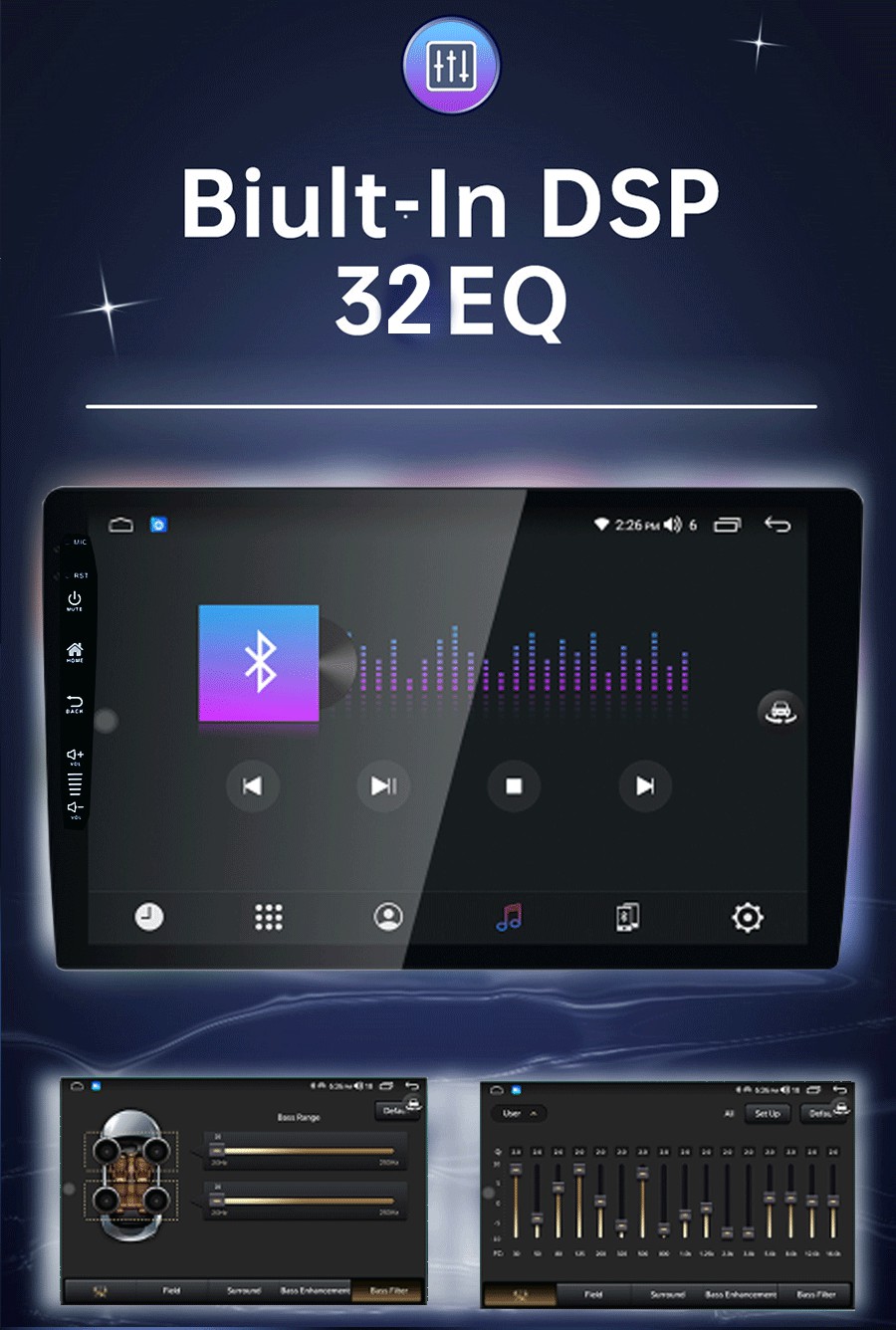 1280*800 Display Resolution Universal Year Car Stereo with Bluetooth and GPS 1G 32G