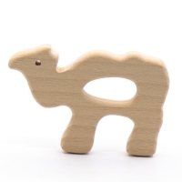 Beech wooden teether Ring -Heart shaped baby teether
